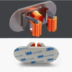 BARES 2 Pièces Auto-adhésif 3 M Vadrouille Multifonction En Acier Inoxydable Et Support De Balai Pour Vadrouille / Balai / Outil De Jardin Etc. -Manche et accessoires pour manche d'outils de jardin Soldes Magasin 26494044 4