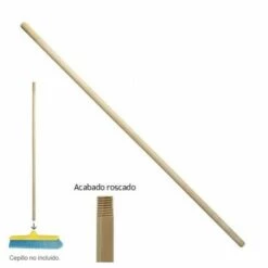 WOLFPACK Mango Madera Spazzola Filettata Per Spazzatrice 1200x28 Mm.