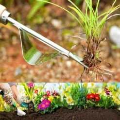 Désherbeur Manuel En Acier Inoxydable Poignée De Manche D'outil De Jardin 1 Pièces Irisfr （argent） -Manche et accessoires pour manche d'outils de jardin Soldes Magasin 42848840 5