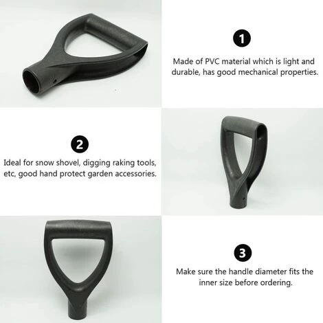 Manche De Pelle à Neige Râteau à Creuser Fourche à Neige Accessoires De Jardin Poignée De Manche D'outil De Jardin 2 Pièces Irisfr ( Noir) 5 Manche De Pelle à Neige Râteau à Creuser Fourche à Neige Accessoires De Jardin Poignée De Manche D'outil De Jardin 2 Pièces Irisfr ( Noir) – Image 3