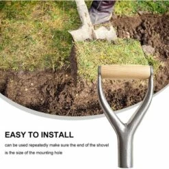 ENLENK Poignée De Pelle En Fer De 31 Mm De Diamètre Intérieur - Poignée En Y - Bonne Protection De La Main - Accessoire De Jardin En Fer Solide - Outil De Jardinage Pour Creuser La Neige, Râteau -Manche et accessoires pour manche d'outils de jardin Soldes Magasin 67677885 3